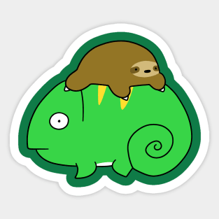 Little Sloth and Chameleon Sticker